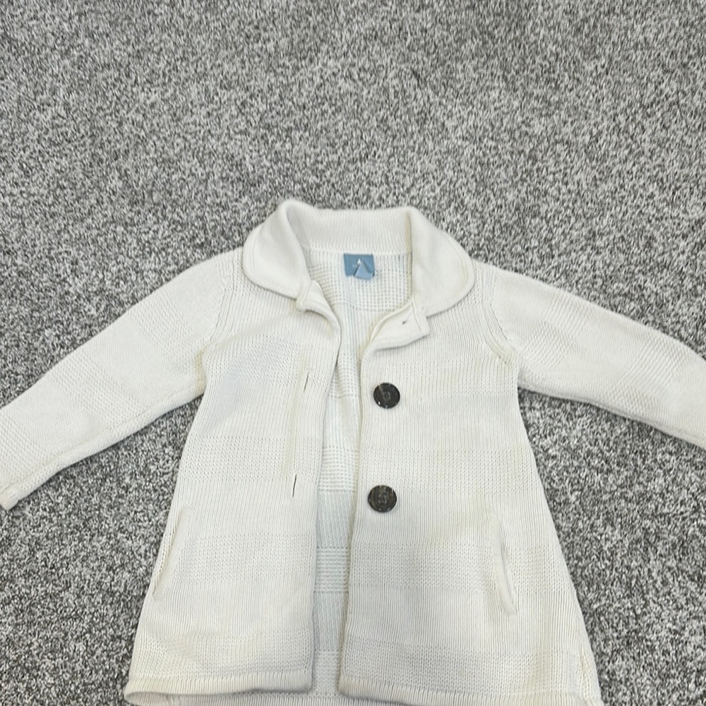 GAP Cream Pea Coat Mid-Length Knit